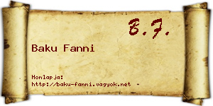 Baku Fanni névjegykártya