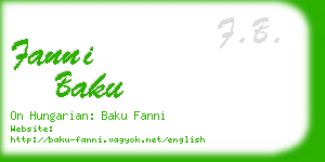 fanni baku business card